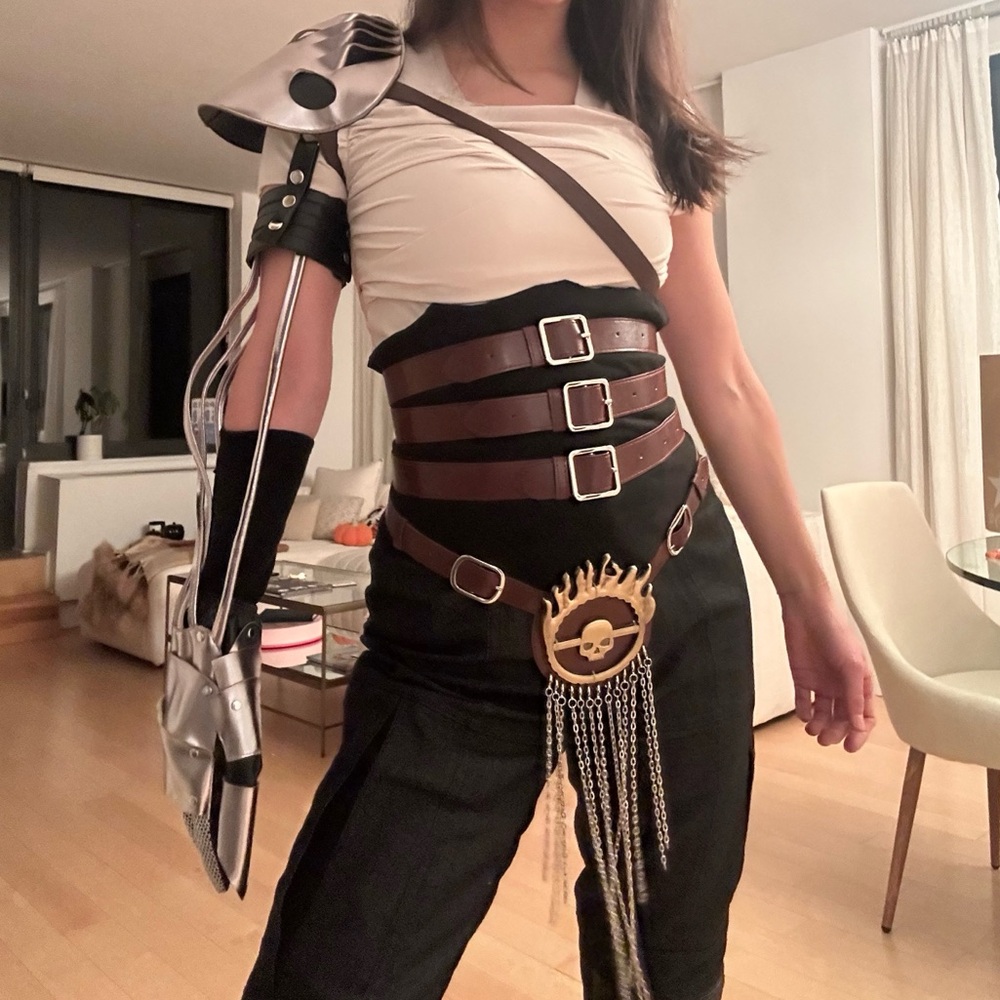 Silver and Brown Women's Costume Armor